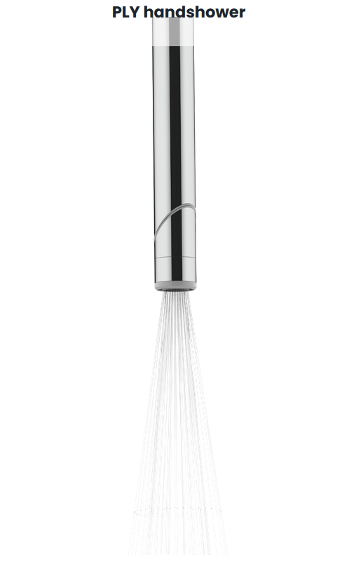 Однофункциональный ручной душ-палочка BOSSINI PLY B00950.655 Ø 30 мм, с поворачивающейся на 360° головкой, цвет Brushed Absolute black