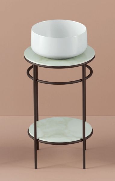 Раковиная круглая накладная ARTCERAM COGNAC COL001 01 00 420 мм х 420 мм, без отверстия под смеситель, без перелива, белый глянцевый