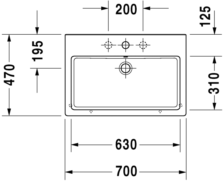 Раковина подвесная Duravit Vero 0454700027 70х47см