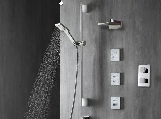 Душевая форсунка - боковой душ BOSSINI CUBIC FLAT WALL I00176.073 Чёрный матовый