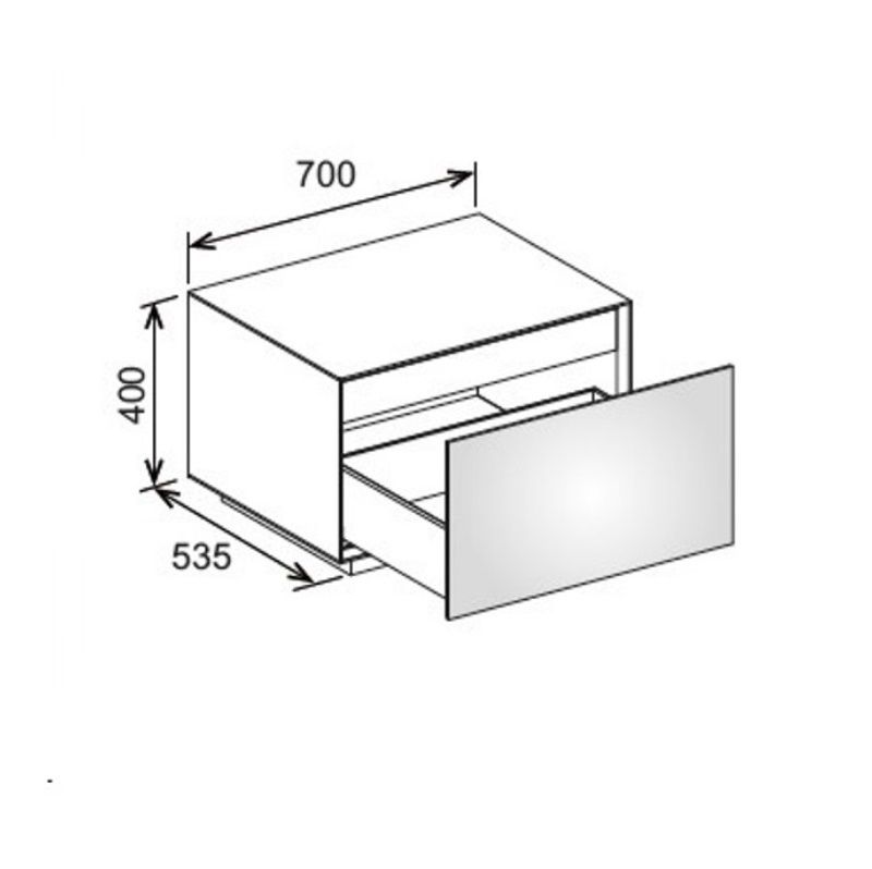 Напольная боковая тумба Keuco Edition Lignatur 33320 800003 700х400х535 мм 1 ящик фасад и корпус из ореха