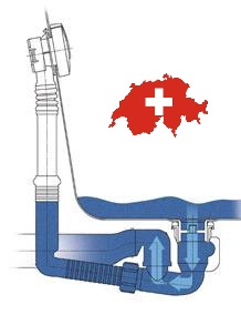 Слив-перелив для ванны  Laufen    2.9511.0.004.000.1  полуавтомат,  белый пластик/хром