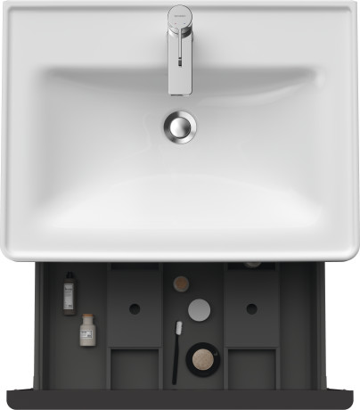 Тумба подвесная под раковину DURAVIT D-Neo DE425405353 634 мм х 452 мм, с одним выдвижным ящиком, каштан тёмный