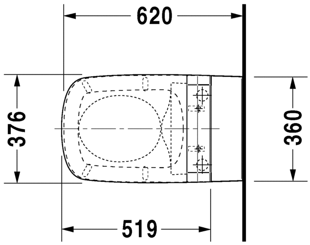 Унитаз подвесной Duravit DuraStyle 25375900001 с вертикальным смывом, для SensoWash, c покрытием WonderGliss, белый