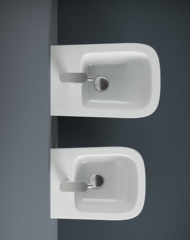 Mini унитаз подвесной безободковый прямоугольный ARTCERAM А16 ASV005 01 00 450 мм х 360 мм, цвет Белый глянцевый