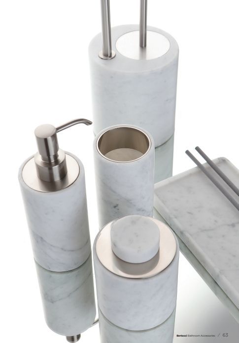 Стакан для зубных щёток настольный BERTOCCI CARRARINO 124 4700 0000 Carrara/Хром