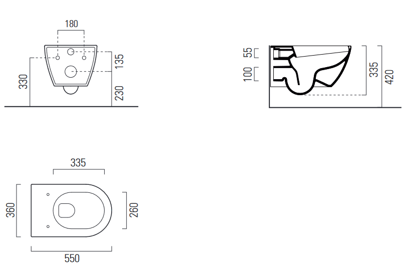 Унитаз подвесной безободковый GSI PURA 881524 550 мм х 360 мм, Swirlflush, для крепежа FISR2, цвет Матовый Blush