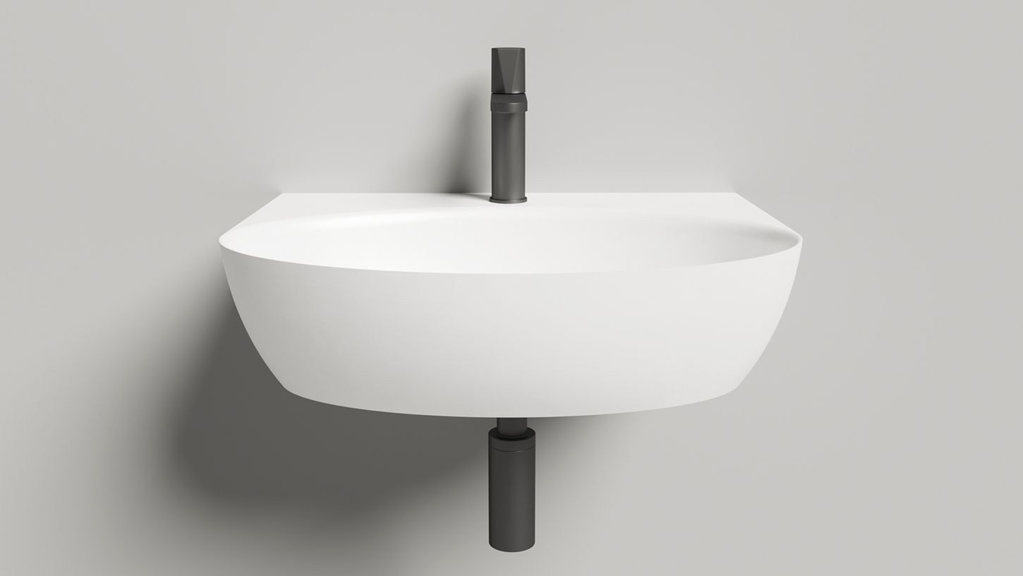 Раковина подвесная/накладная овальная SALINI ALDA WALL 02 140312G 450х580х150мм, S-Sense, с отверстием под смеситель, цвет Белый глянцевый