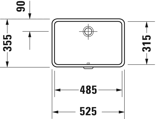 Раковина встраиваемая снизу  Duravit Vero 0330480000 52х35 см