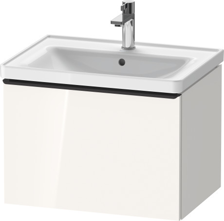Тумба подвесная под раковину DURAVIT D-Neo DE425402222 634 мм х 452 мм, с одним выдвижным ящиком, белый глянцевый