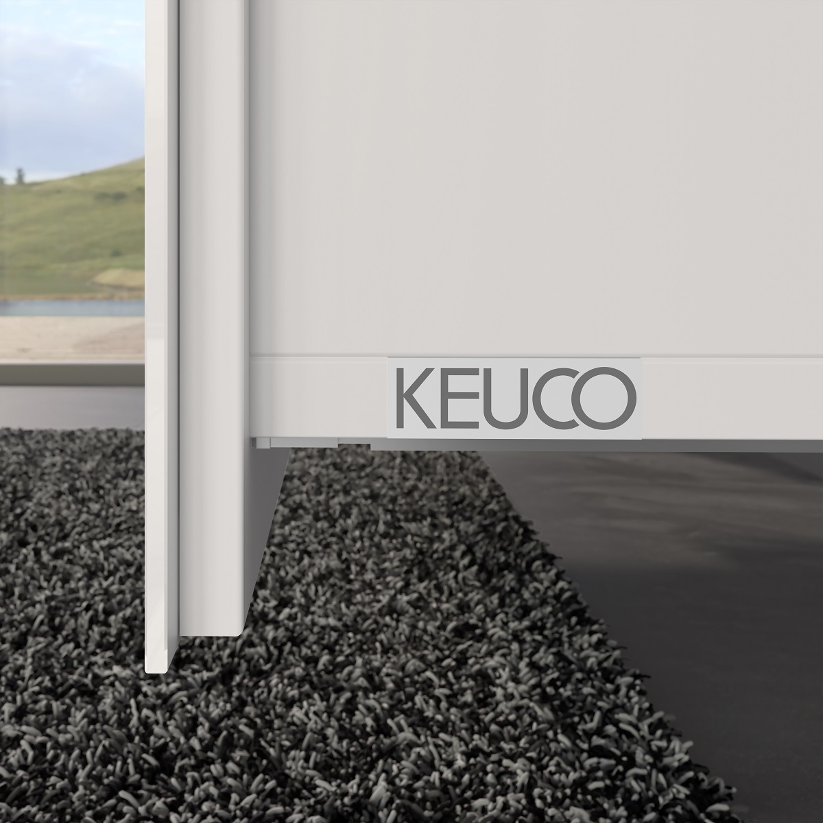 Тумба подвесная под раковину KEUCO X-Line  33163 300000 800 x 605 x 490 мм, c 2 выдвижными ящиками, корпус ламинированный матовый белый, фасад стекло белый глянцевый