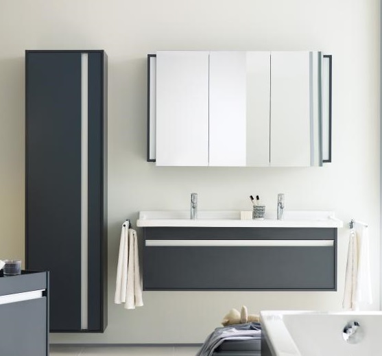 Шкаф высокий Duravit Ketho KT1265L1818 левый, с полками, белый матовый