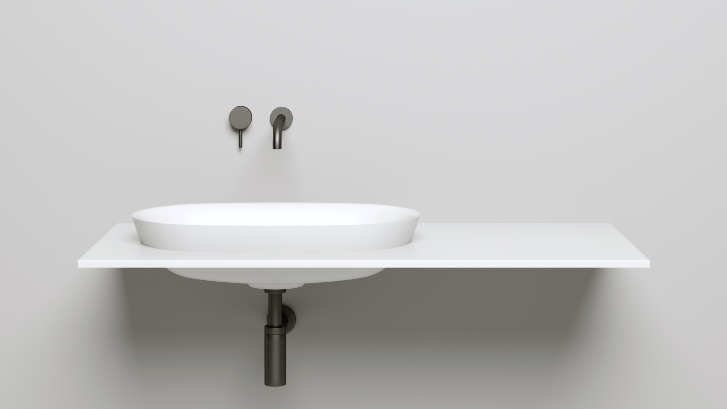 Раковина полувстраиваемая овальная SALINI MAREA 01 1802201M 645х387х165мм, S-Stone, без донного клапана, цвет Белый матовый