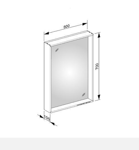 Зеркало со светодиодной подсветкой 1000 x 700 x 105 мм KEUCO PLAN 33097 303000 Белый лак