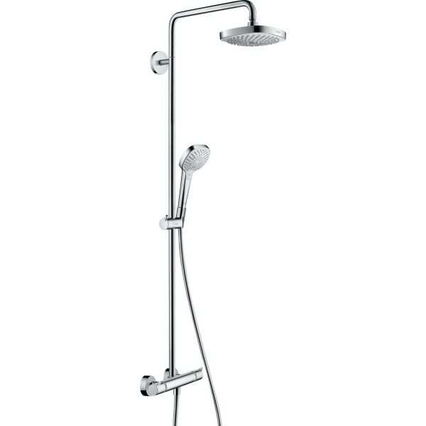 Душевая система Hansgrohe Croma Select E 180 2jet Showerpipe 27256400 с термостатом белый/хром 