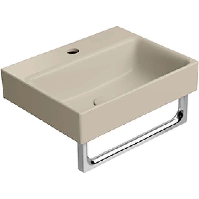 Раковина накладная/подвесная GSI NUBES 9684108 400 мм х 320 мм, с отверстием под смеситель, без перелива, цвет Creta Matte
