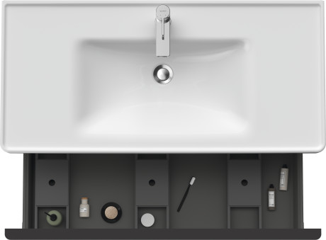 Тумба подвесная под раковину DURAVIT D-Neo DE425602222 984 мм х 452 мм, с одним выдвижным ящиком, белый глянцевый
