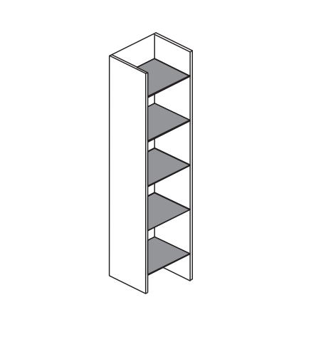 Комплект полка для ванной комнаты BMT Galaxy GA-07.1   350х1705х250 мм, Fico/Metallic Titanium