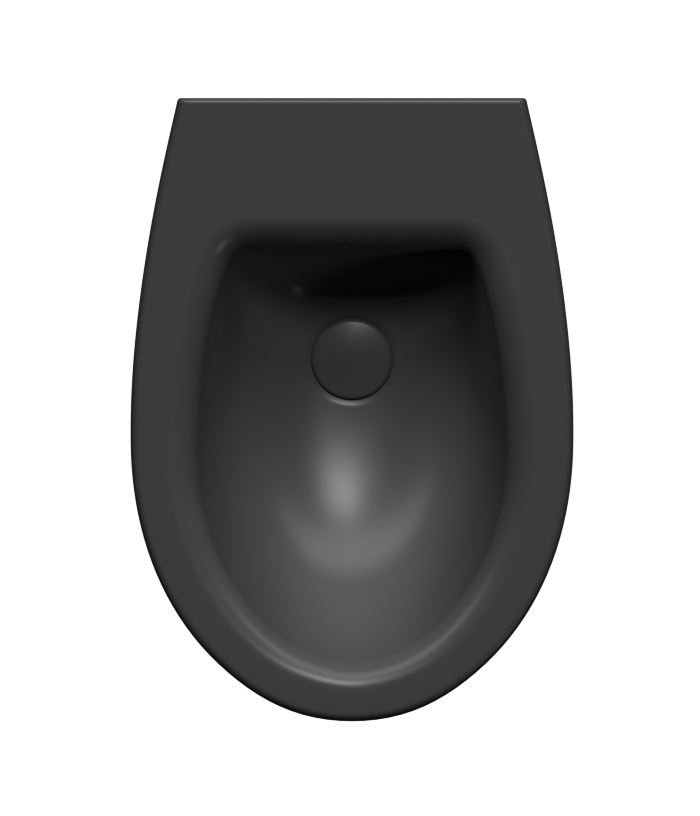 Биде подвесное GSI MODO 9864126 520 мм х 370 мм, с отверстием под смеситель, с переливом, без крепежа, цвет Черный матовый Ardesia