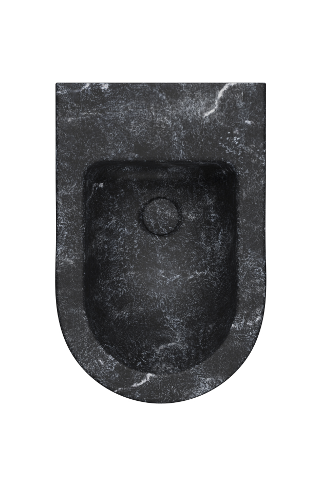 Биде напольное GSI AltaCeramica AC204F36 550 мм х 360 мм, с отверстием под смеситель, с переливом, с креплением, цвет под черный мрамор Marbled black (артикул без крепежа AC20436)