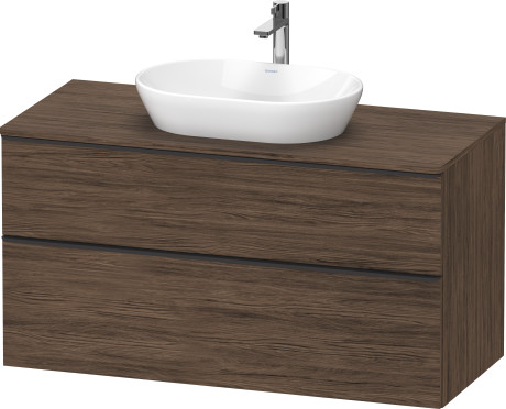 Тумба подвесная под раковину DURAVIT D-Neo DE496902121 1200 мм х 550 мм, с 2 выдвижными ящиками и консолью, орех тёмный