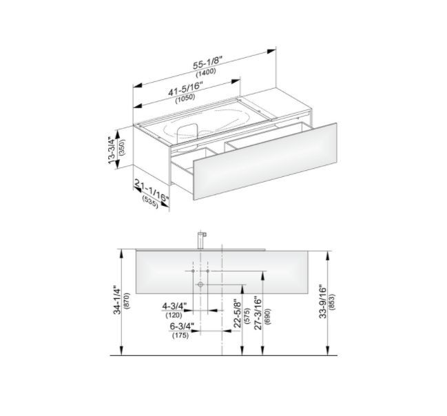 Тумба подвесная под раковину слева KEUCO EDITION 11 31163 140000 с одним выдвижным фронтом, корпус матовый лак/фасад глянцевое стекло, трюфель