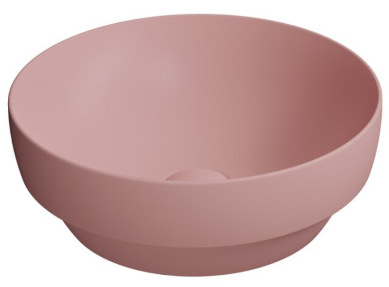 Раковина-чаша встраиваемая сверху GSI PURA 884624 диаметр 400 мм, без отверстия под смеситель, без перелива, цвет матовый Blush
