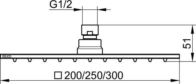 Душевой комплект KEUCO IXMO 59603 010002 смеситель, переключатель, держатель, шланг, квадратный верхний душ, ручной душ, цвет Хром