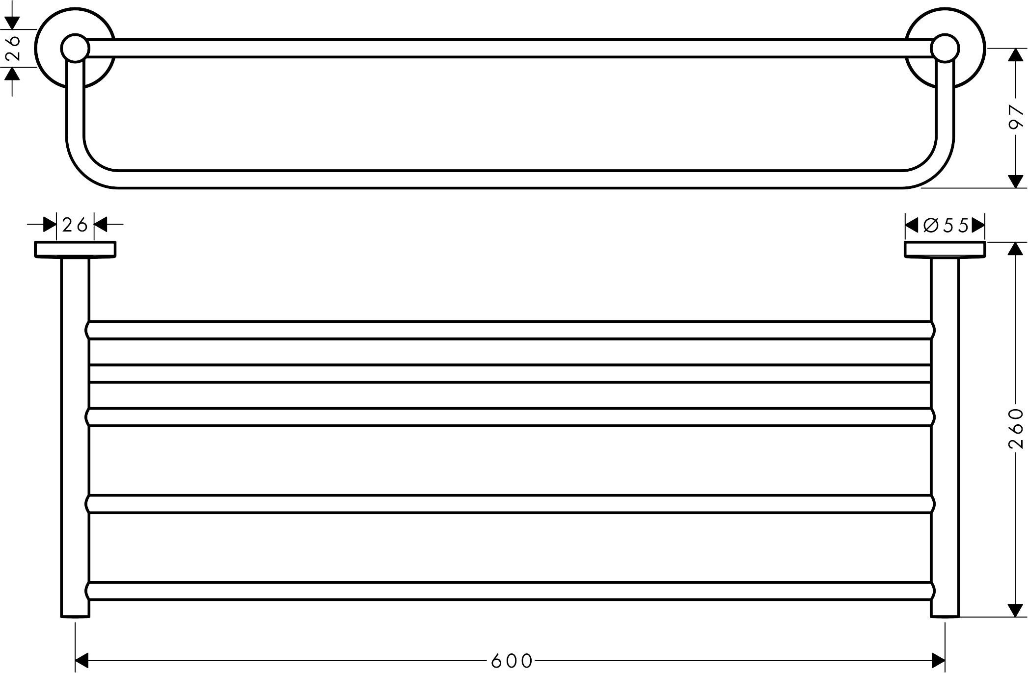 Полка для полотенец с держателем HANSGROHE LOGIS UNIVERSAL 41720000 цвет Хром