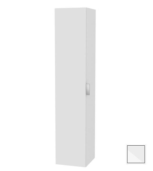 Шкаф - пенал высокий подвесной KEUCO EDITION 11 31331 210001 петли слева, 3 стеклянные полки, с бельевой корзиной, корпус/фасад глянцевый лак, белый