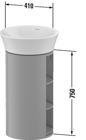 Тумба напольная DURAVIT White Tulip WT42390H5H1 750 мм х 410 мм, графит глянцевый/дуб натуральный