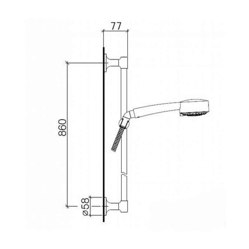 РАСПРОДАЖА Душевая стойка Dornbracht LA FLEUR 26 403 955 47 с ручным душем, держателем и шлангом, шампань