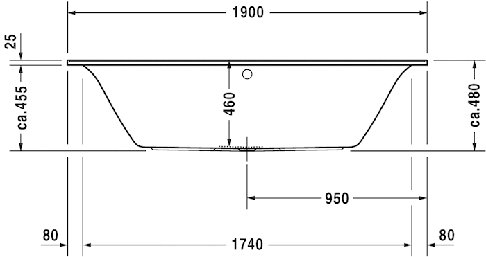 Акриловая встраиваемая ванна Duravit Darling New 700245000000000 1900 х 900