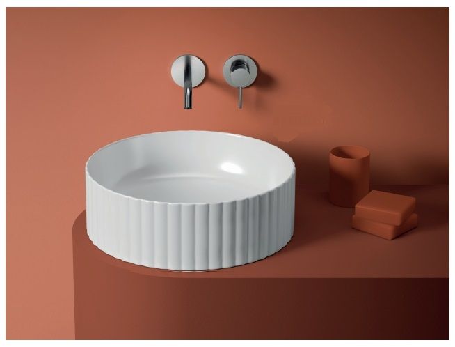 Раковина круглая накладная ARTCERAM MILLERIGHE OSL010 17 00 440 мм х 440 мм, без отверстия под смеситель, без перелива, чёрный матовый