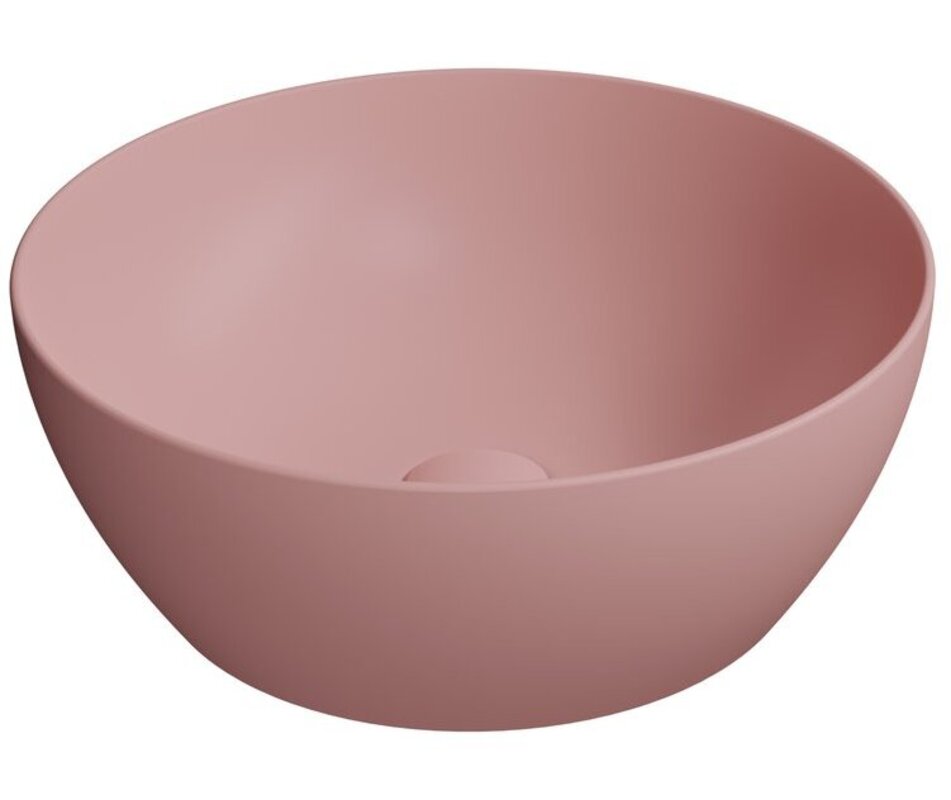 Раковина-чаша накладная круглая GSI PURA 885124 420 мм х 420 мм, без перелива, без отверстия под смеситель, цвет матовый Blush