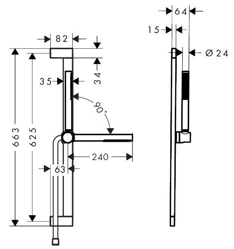 Душевой набор HANSGROHE Pulsify S 24373700 100 1jet, c EcoSmart и душевой штангой 650 мм, цвет Белый матовый
