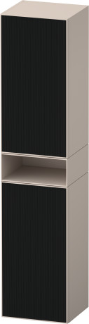 Шкаф-пенал высокий 2 дверцы, петли слева DURAVIT ZENCHA ZE1353L63830000 360 мм х 400 мм х 1900 мм, стекло чёрное/серо-коричневый суперматовый