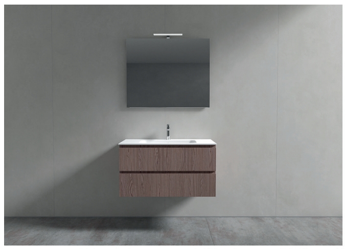 Комплект мебели для ванной комнаты BMT GALAXY GA-94B  1060х1900х504 мм тумба, раковина, зеркало, цвет Nespola/Ceramica Bianco Lucido