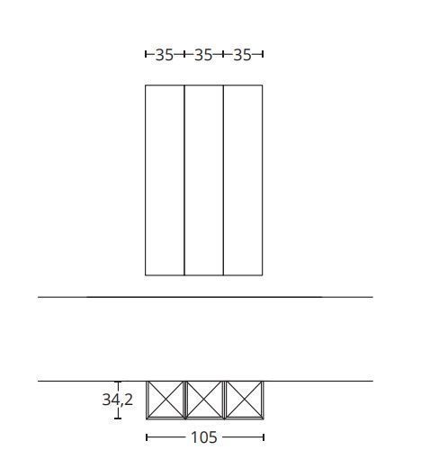 Комплект из трёх шкафов - пеналов BMT IKON IK-02.1   1050х1705х342 мм, цвет Marrone Terra Opaco