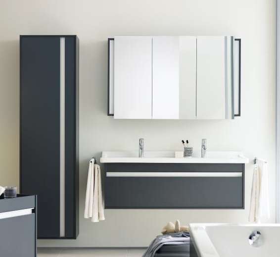 Шкаф высокий Duravit Ketho KT1265R9191 правый, с полками, серо-коричневый