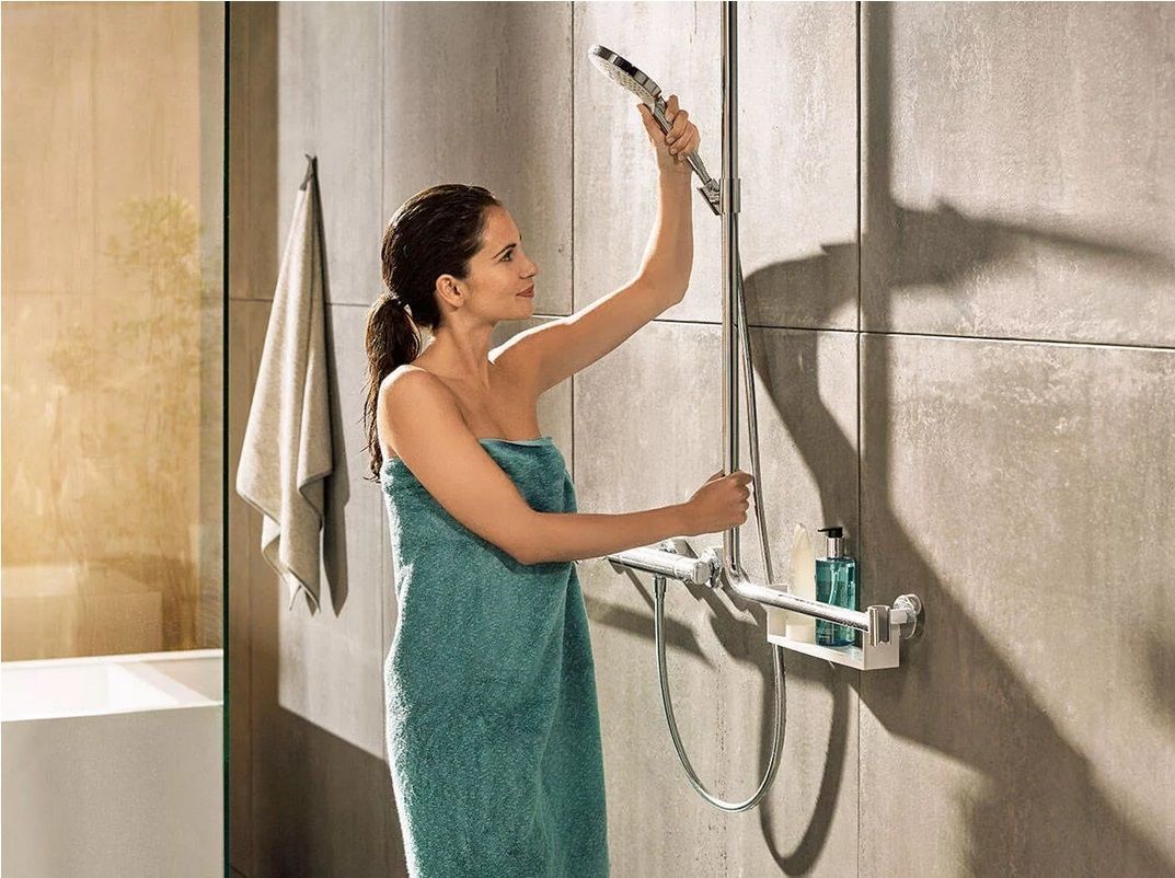 Душевой набор со штангой левосторонний HANSGROHE Raindance Select S 26324000 120, 3jet, цвет Хром