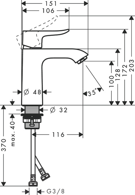 Смеситель для раковины Hansgrohe Metris 31084000 Хром