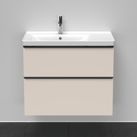 Тумба подвесная под раковину DURAVIT D-Neo DE435709191 784 мм х 452 мм, с выдвижным ящиком и выдвижным отделением, бетонно-серый матовый