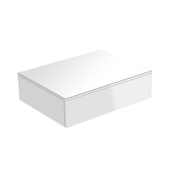 Тумба боковая подвесная KEUCO EDITION 400 31740 400000 с одним выдвижным фронтом, корпус глянцевый лак/фасад глянцевое стекло, белый