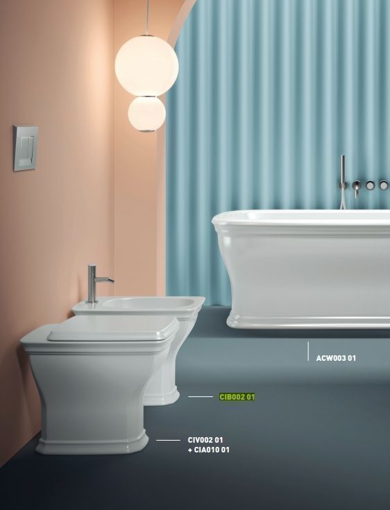 Биде напольное ARTCERAM CIVITAS CIB002 01 00 360 мм х 540 мм, с отверстием под смеситель, с переливом, с креплением, белое глянцевое