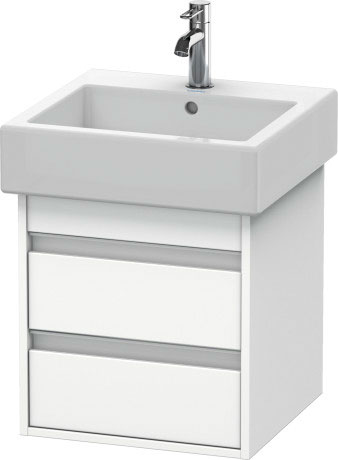 Тумба подвесная под раковину Duravit Ketho KT663502222 с двумя выдвижными ящиками, белый глянцевый