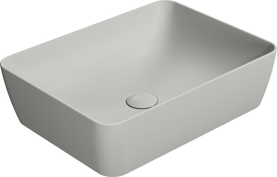 Раковина накладная GSI NUBES 903717 500 мм х 380 мм, без отверстия под смеситель, цвет Cenere Matte