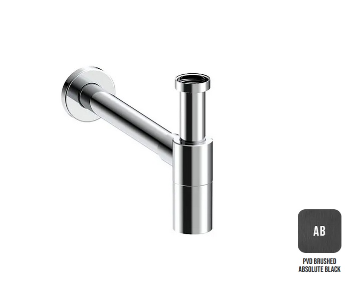 Сифон для раковины цилиндрический ALMAR WASH BASIN E096002.AB из латуни, цвет Absolute Black