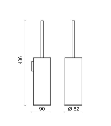 Ёршик для унитаза с колбой подвесной из стали AISI304 BOSSINI Inox Line V50407.075 цвет Матовая нержавеющая сталь
