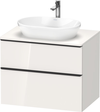 Тумба подвесная под раковину DURAVIT D-Neo DE496702222 800 мм х 550 мм, с консолью, с двумя выдвижными ящиками, белый глянцевый